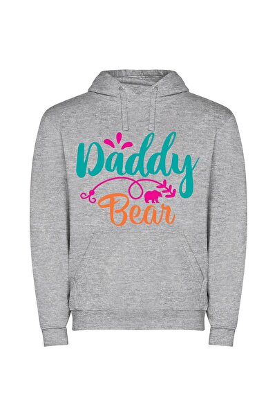 iLovePrints Papa's Gentle Guardian Φούτερ με κουκούλα σε χρώμα Γκρι