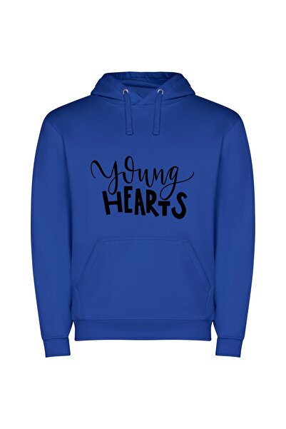 iLovePrints Charming Youthful Typography Φούτερ με κουκούλα σε χρώμα Μπλε