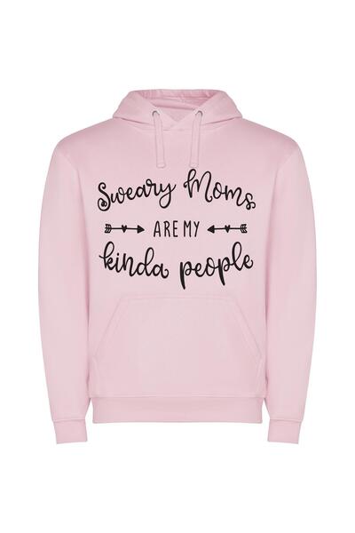 iLovePrints Mood Masters: Apologetic Mothers Φούτερ με κουκούλα σε χρώμα Ροζ