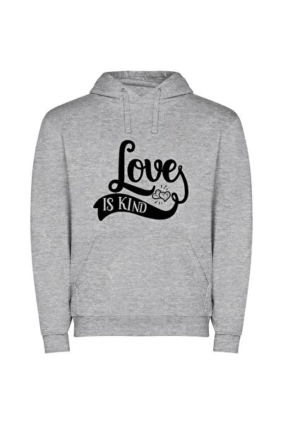 iLovePrints Infinite Love's Kind Features Φούτερ με κουκούλα σε χρώμα Γκρι