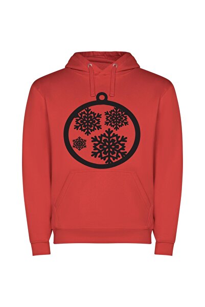iLovePrints Hyper Detailed Snowflake Ornament Φούτερ με κουκούλα σε χρώμα Κόκ...