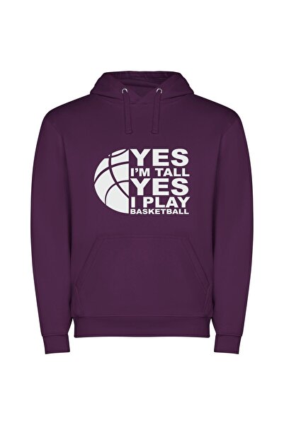 iLovePrints Tall Ball: Elegant Elevation Φούτερ με κουκούλα σε χρώμα Μωβ