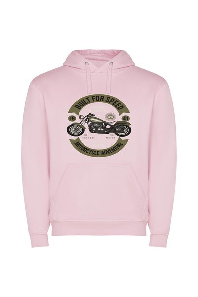 iLovePrints Speedster Biker Patch Design Φούτερ με κουκούλα σε χρώμα Ροζ