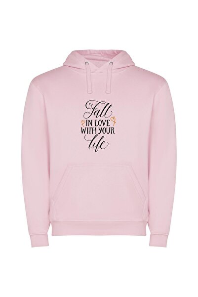 iLovePrints Life's Enchanting Love Affair Φούτερ με κουκούλα σε χρώμα Ροζ