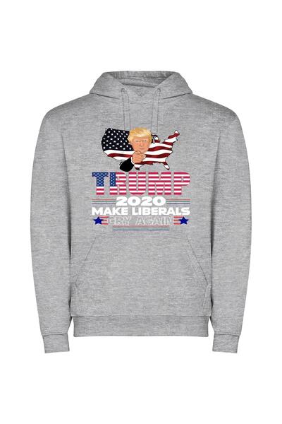 iLovePrints Trump: A Presidential Portrait Φούτερ με κουκούλα σε χρώμα Γκρι
