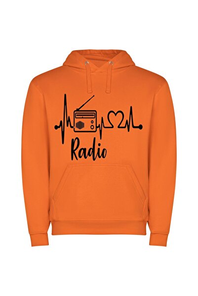 iLovePrints Soundwaves & Style Φούτερ με κουκούλα σε χρώμα Πορτοκαλί