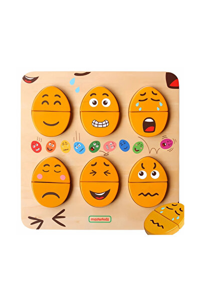 Masterkidz Tablă de învățare a emoțiilor Ouă de lemn Ce stare de spirit? Mont...