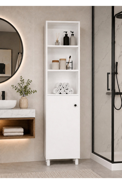 Çavdar Mobilya Dekorasyon Paris Beyaz Banyo Dolabı