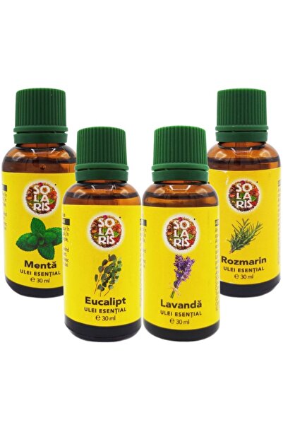 Solaris Plant Kit 4 uleiuri esentiale XXL "Colectia BestSeller" Menta, Eucali...