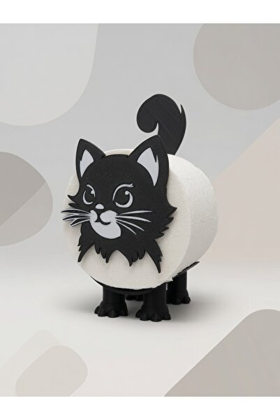 Filkorium3D Cat Model Toilet Paper Holder Demountable Plastic Toilet Paper St...