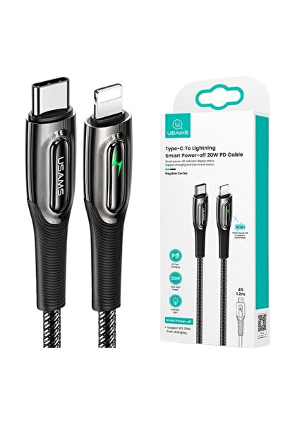 Usams Cablu USB-C la Lightning pentru iPhone 12 13 14 15 cu încărcare rapidă ...