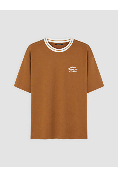 LC Waikiki Brown Printed Cotton Women's T-Shirt