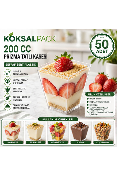 Köksal Pack Köksalpack 200 Cc Prizma Dessert Bowl 50 Pieces |   Transparent H...