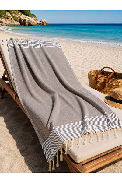 The Lorıen Atelıer Honeycomb Beach Peshtamal |   Cotton - Natural Fringed |  ...