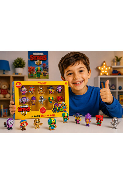 Cici Oyuncak Brawl Stars 12'li Deluxe Box Koleksiyon Figür Seti 4 cm Leon, Si...