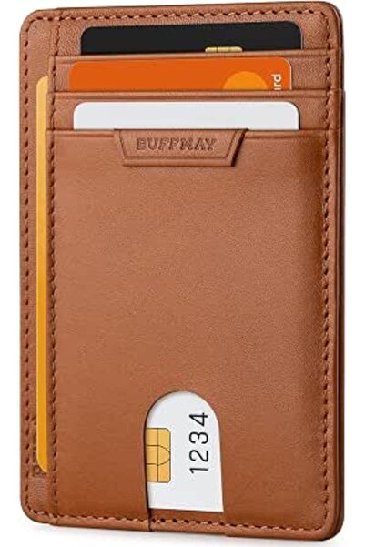 Buffway Mens RFID Blocking Slim Bifold Wallet Minimalist Leather Small Wallet...