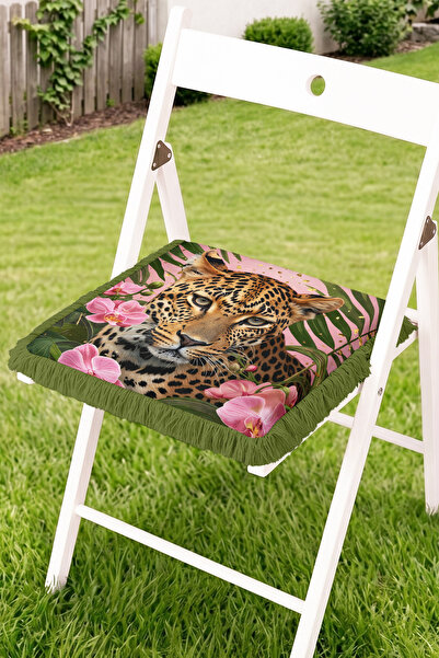 Realhomes Leopard Figured Tropical Leaf and Floral Patterned Fringed Zippered...