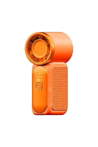 Choice1 Orange Handheld Mini Fan 5 Speed Adjust Type C Rechargeable Portable ...