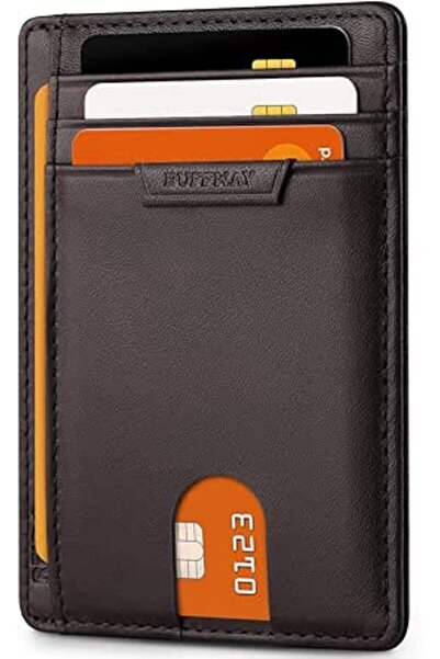 Buffway محفظة رجالية نحيفة مزودة بتقنية حجب RFID، محفظة جلدية صغيرة للرجال مع...