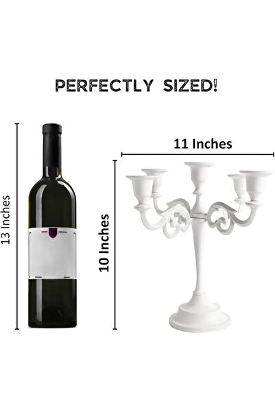 RELYE RELY+ 5 Arm Matte Black Candelabra Taper Candle Holders Christmas Decor...