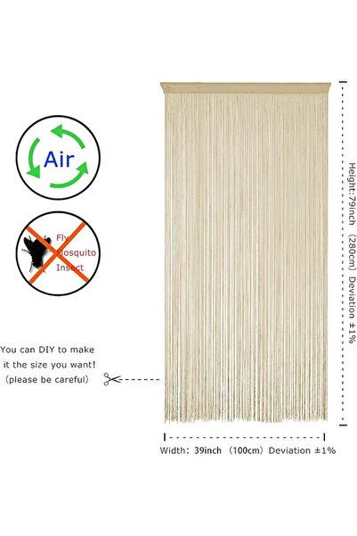 GENERAL Doorways String Curtain Door Curtains,Bedroom Decor Kitchen Closet Li...