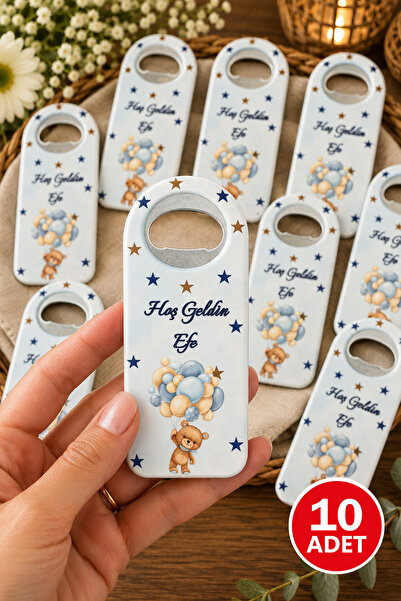 Kreadecor Kişiye Özel Ayıcık Temalı Açacak Magnet, Doğum Günü, 1 Yaş, Baby Sh...