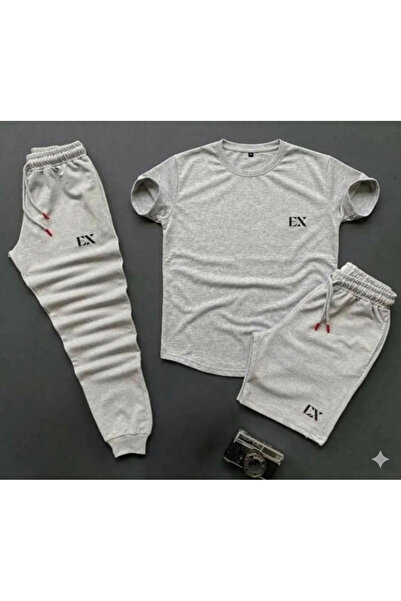 CLOTHES33 تي شيرت وشورت رياضي، طقم من 3 قطع، رقيق، صيفي، مقاوم للعرق، مطبوع، ...