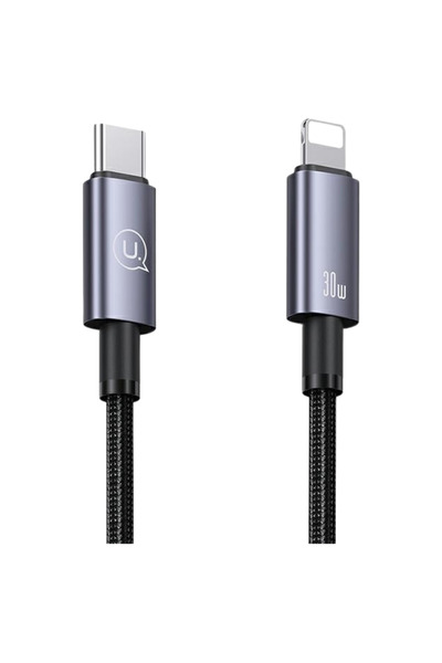Usams Cablu USB-C la Lightning 30W pentru iPhone 12 13 14 15, 0.25M