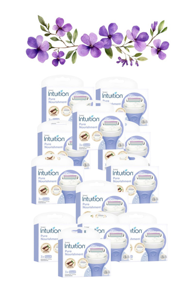 Schick Intuition 12 Pieces Pure Nourishment Women's Razor Refills Pack of 3