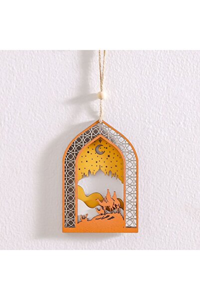 Danube Home Afreen Wood Desert Moon Hanging Décor-8x0.8x12Cm, Home Decor Piec...