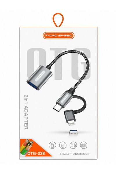 Generic محول مايكرو سبيد 2 في 1 OTG من USB-C و Lightning إلى USB 3.0