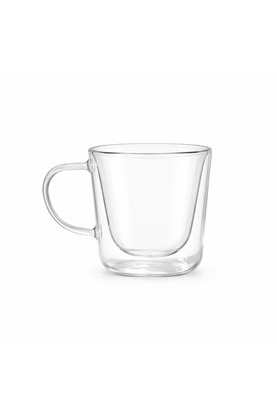 Mira's Coffee 3-Piece 100 ml Espresso Turkish Coffee Kortado Glass Set 3X100Ml Double-Walled Glass and Vertical Wood Look Glass Stand Set