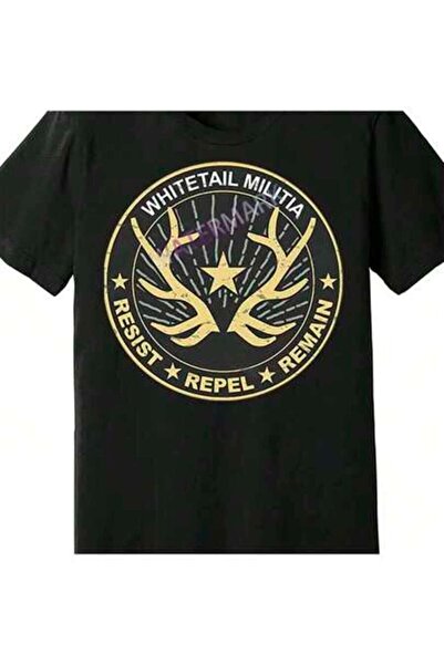 799 تي شيرت Whitetail Militia 63260 مضحك للرجال بأكمام قصيرة ورسومات جرافيكية