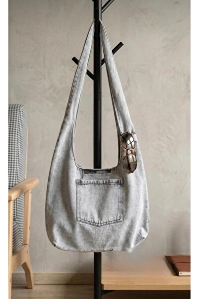 KIRASE Trendy Saddle Bag with Shoulder Strap and Glasses Detail, Jean Denim a...