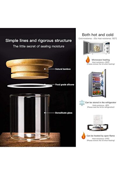 Lara MAID 2.5 oz 20 Glass Jars Set, Cylinder Spice Jars with Bamboo Lids and ...