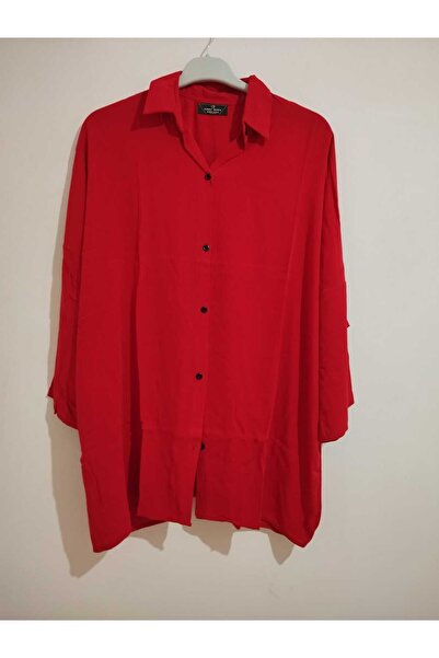 anne moda ankara Cotton-Viscose Summer Shirt, Three-Quarter Sleeves, Oversize...