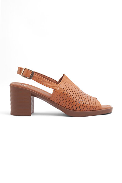 Mamito Ayakkabı As 108 Genuine Leather Heeled Shoes with Adjustable Buckle