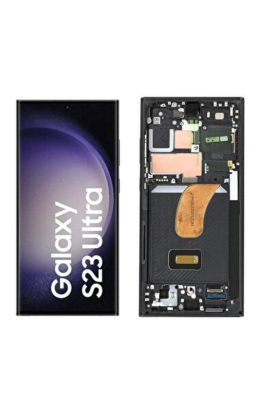 Samsung Γνήσια Οθόνη Και Μηχανισμός Αφής Με Πλαίσιο Μαύρο Galaxy S23 Ultra S9...