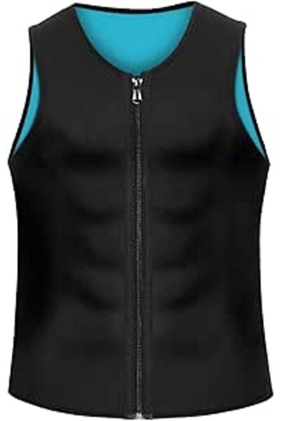 Aputue Compress Zipper Vest for Men, Neoprene Sauna Shirt for Weight Loss and...