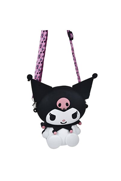 OEM Geantă crossbody din silicon Kuromi 18x7,2x20,7cm Negru Alb Roz Curea