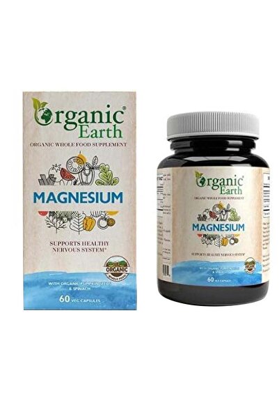 ORGANIC EARTH Magnesium with Organic Pumpkin Seeds & Spinach 60 Capsules