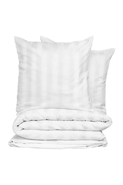 Atmosphera Set lenjerie de pat 3 piese "Isadora" - Bumbac/Satin, Alb, 260x240 cm