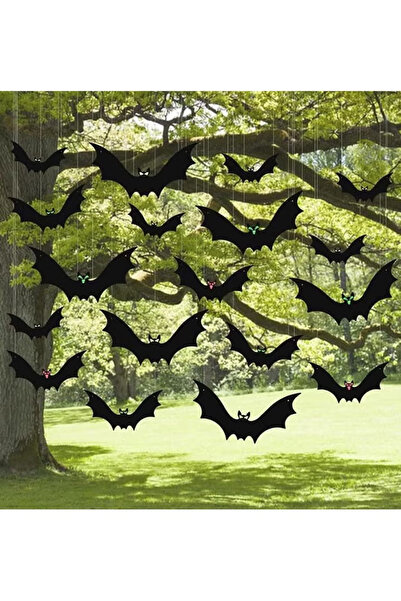 GGEROU 12 Pieces Bat Hanging Decorations, Hanging Bats in 3 Different Sizes, ...