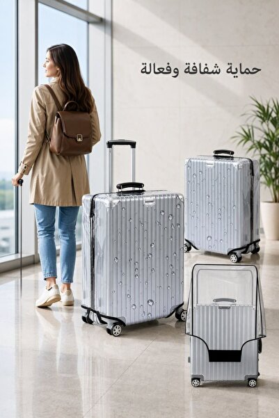 Generic 1Pc Transparent Pvc Waterproof Luggage Cover Protector Suitcase Trave...