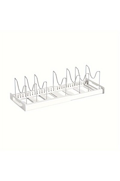 Choice WHITE Expandable Kitchen Cabinet Pot Organizer Rack, Adjustable Divide...