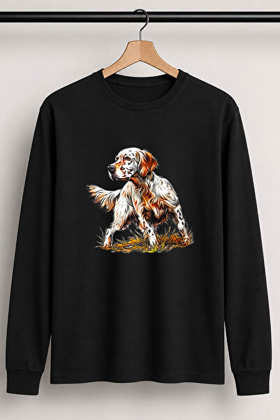 The Baski تي شيرت للجنسين مطبوع عليه كلب English Setter للصيد، ذو طابع طبيعي،...