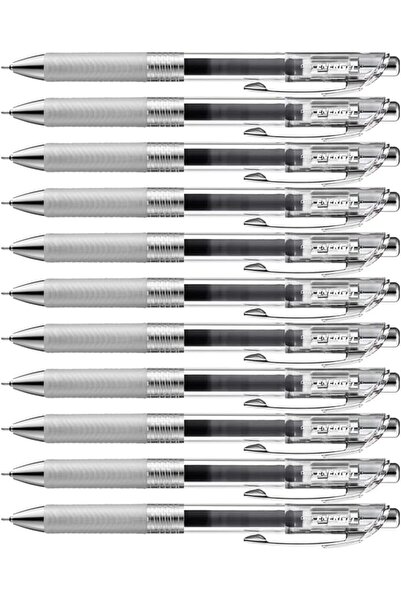 Pentel Roller Kalem Likit-Jel 0,5Mm İğne Uçlu Mekanizmalı Siyah (12 Li Paket)...