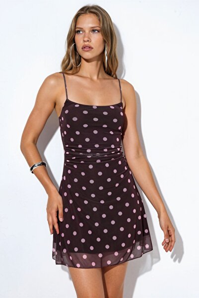Hiccup Busem Polka Dot Chiffon Mini Slip Dress