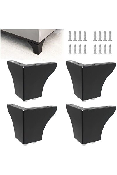 STARSTAR 4-piece pack of 10cm steel furniture legs, suitable for chairs, tabl...