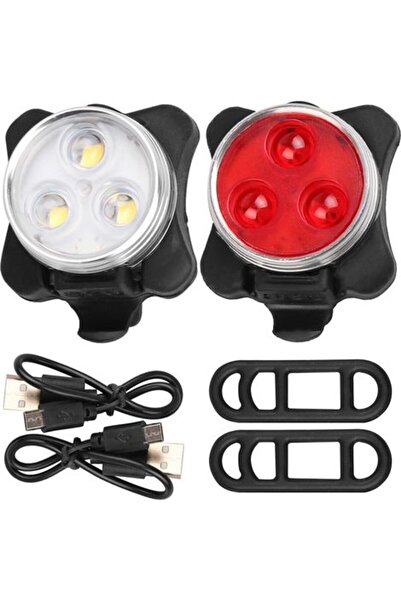 STARSTAR USB Bike Light – Lighting Kit – Suitable for City and Mountain Bikes...